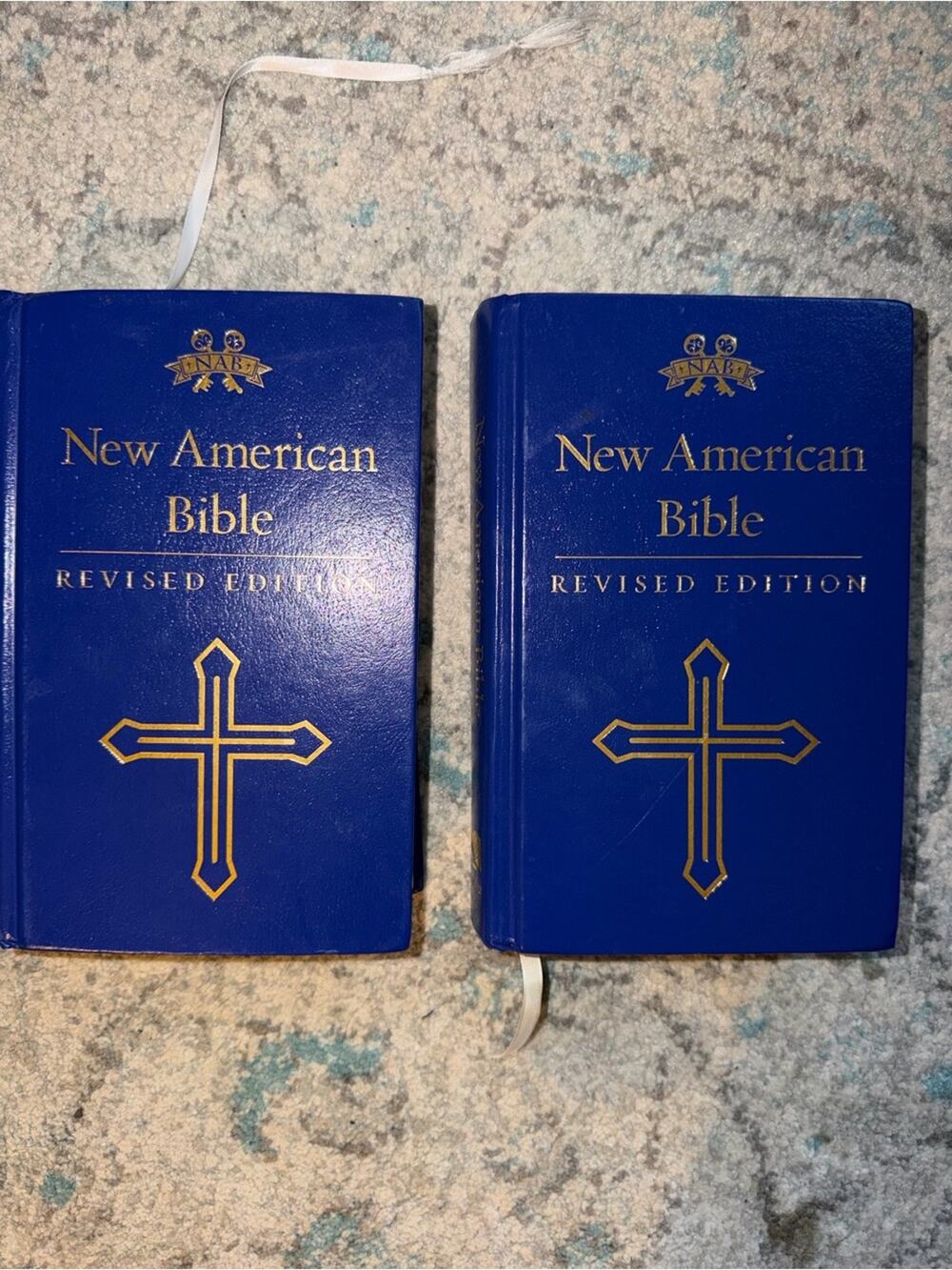 2 Hardcover New American Bible Revised Edition - Blue Cover Gently Used EUC